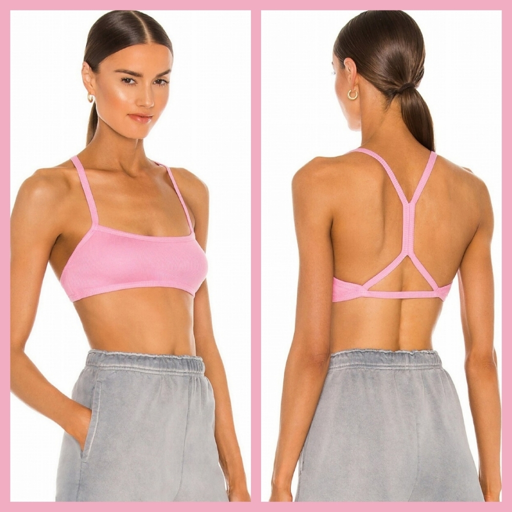 Lovers & Friends Kylie Bubblegum Thermal Knit Bralette Size M